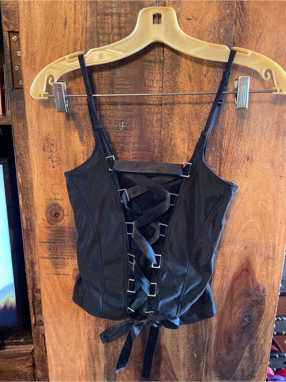 Express Black Lace-Up Corset Camisole